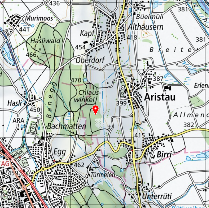 Karte des Bienenstands im Heini-Mösli bei Aristau