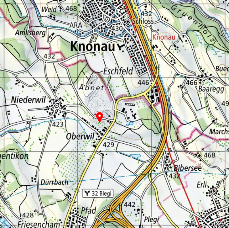 Karte des Bienenstands in Oberwil bei Cham